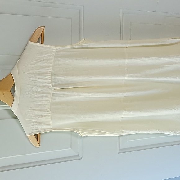 Ecru Silk Beige Sleeveless Tunic Blouse Size L - Picture 4 of 6